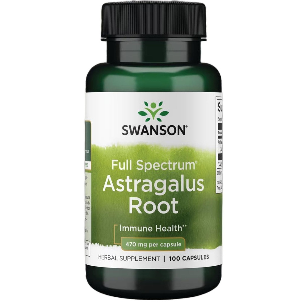 Swanson Astragalus Root - συμπλήρωμα βοτάνων που προωθεί την υποστήριξη του ανοσοποιητικού συστήματος - Φυσική φόρμουλα που υποστηρίζει την καρδιά & την υγεία του ήπατος - (100 κάψουλες, 470mg το καθένα)