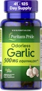 Puritan's Pride Premium Odorless σκόρδο Fresh 500mg, Παραδοσιακό συμπλήρωμα διατροφής για την υγεία της καρδιάς και την κυκλοφορία Υποστήριξη με αντιοξειδωτικές ιδιότητες, 250 Rapid Release Softgels