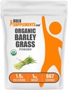 BulkSupplements.com Βιολογικό Κριθάρι Grass σκόνη - Πράσινο Superfood σκόνη, συμπλήρωμα βοτάνων - Vegan-Friendly, 1,5g ανά υπηρεσία, 5kg (11 lbs) (πακέτο των 5)