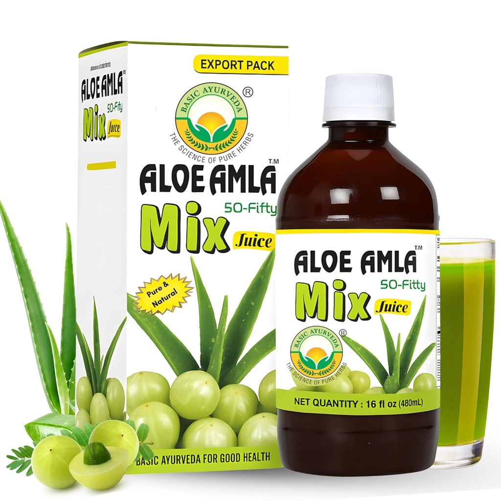 Basic Ayurveda Gooseberry + Αλόη Vera Juice – 16.23 Fl Oz (480ml) 