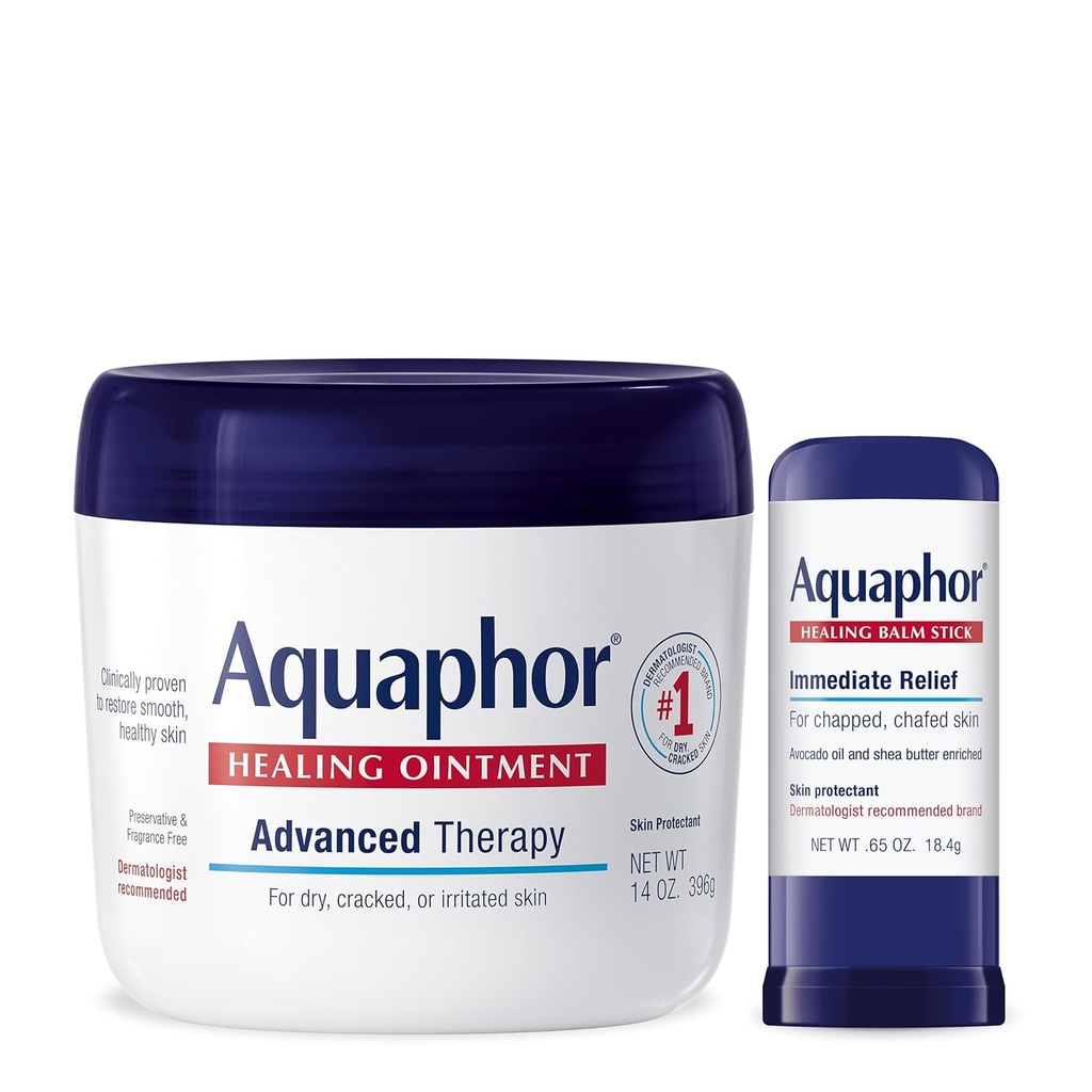Aquaphor Advanced Therapy Healing Aintment Skin Protectant (14 Oz) + Healing Balm Stick με Avocado Oil και Shea Butter (0,65 Oz)