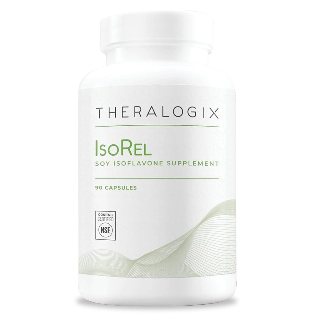 Theralogix IsoRel ολόκληρο το συμπλήρωμα εκχύλισμα σόγιας - 90 ημερών προσφοράς - Εμμηνόπαυση Υποστήριξη για να βοηθήσει καυτές αναλαμπές - Prostate Υγεία Υποστήριξη για τους άνδρες - NSF Πιστοποιημένο - 90 κάψουλες