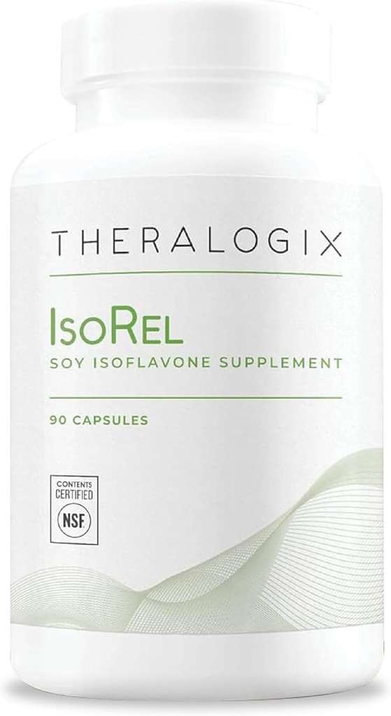 Theralogix IsoRel ολόκληρο το συμπλήρωμα εκχύλισμα σόγιας - 90 ημερών προσφοράς - Εμμηνόπαυση Υποστήριξη για να βοηθήσει καυτές αναλαμπές - Prostate Υγεία Υποστήριξη για τους άνδρες - NSF Πιστοποιημένο - 90 κάψουλες