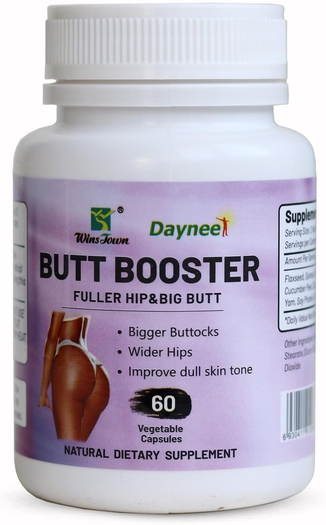 AIHIYO Butt Booster Capsule, Hip Butt Enhancement Supplement Pill, Bigger Buttocks and Improve Dull Skin Tone, 60 Count