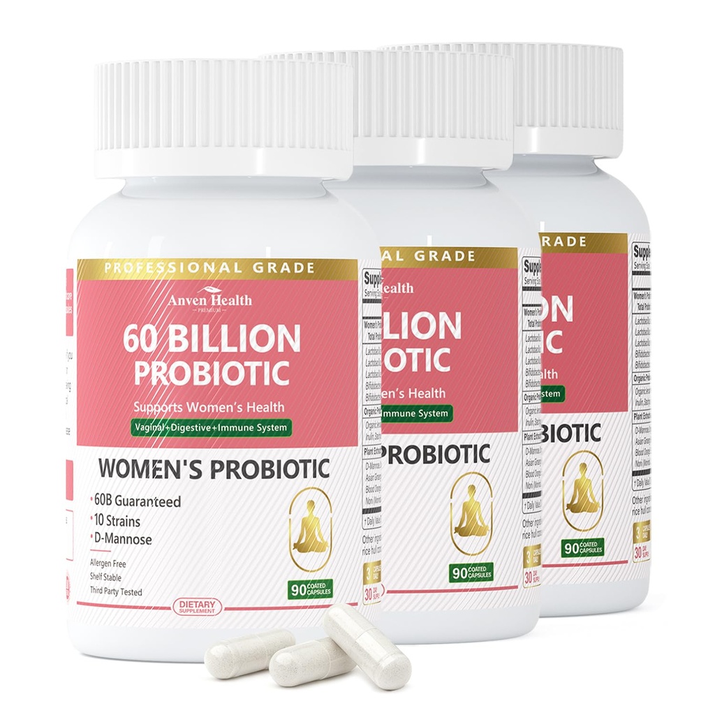 Probiotics and Prebiotics for Women pH Balance & Digestive Health - 60 Δισεκατομμύρια Κολπικά Προβιοτικά με Cranberry & D-Mannose για κόκκαλα, ουροποιητικά, ανοσοποιητική υγεία, Vegan & Non-GMO 