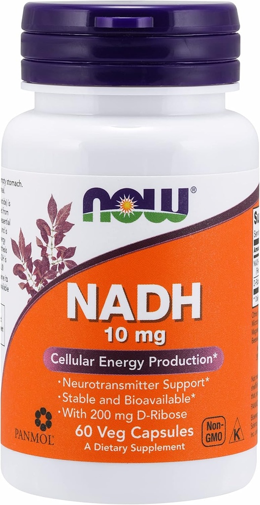 Τώρα Τρόφιμα NADH με Ριμπόζε, 10 mg, 60 Vcaps