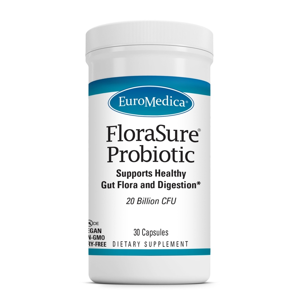EuroMedica FloraSure Probiotic - Συμπλήρωμα πέψης για την ενίσχυση κατά του περιστασιακού Bloating & Support Αέριο Ανακούφιση - Συμπλήρωμα υποστήριξης για την υγεία των ούρων με Bifidobacterium Bifidum - 30 κάψουλες