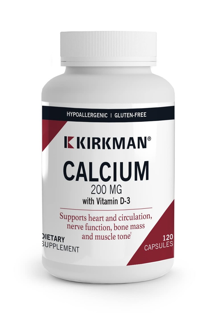 Kirkman's past Calcium 200 mg - Hypoallergenic 120 Χορτοφαγικές Κάψουλες - Γλουτένη και Καζεΐνη Δωρεάν