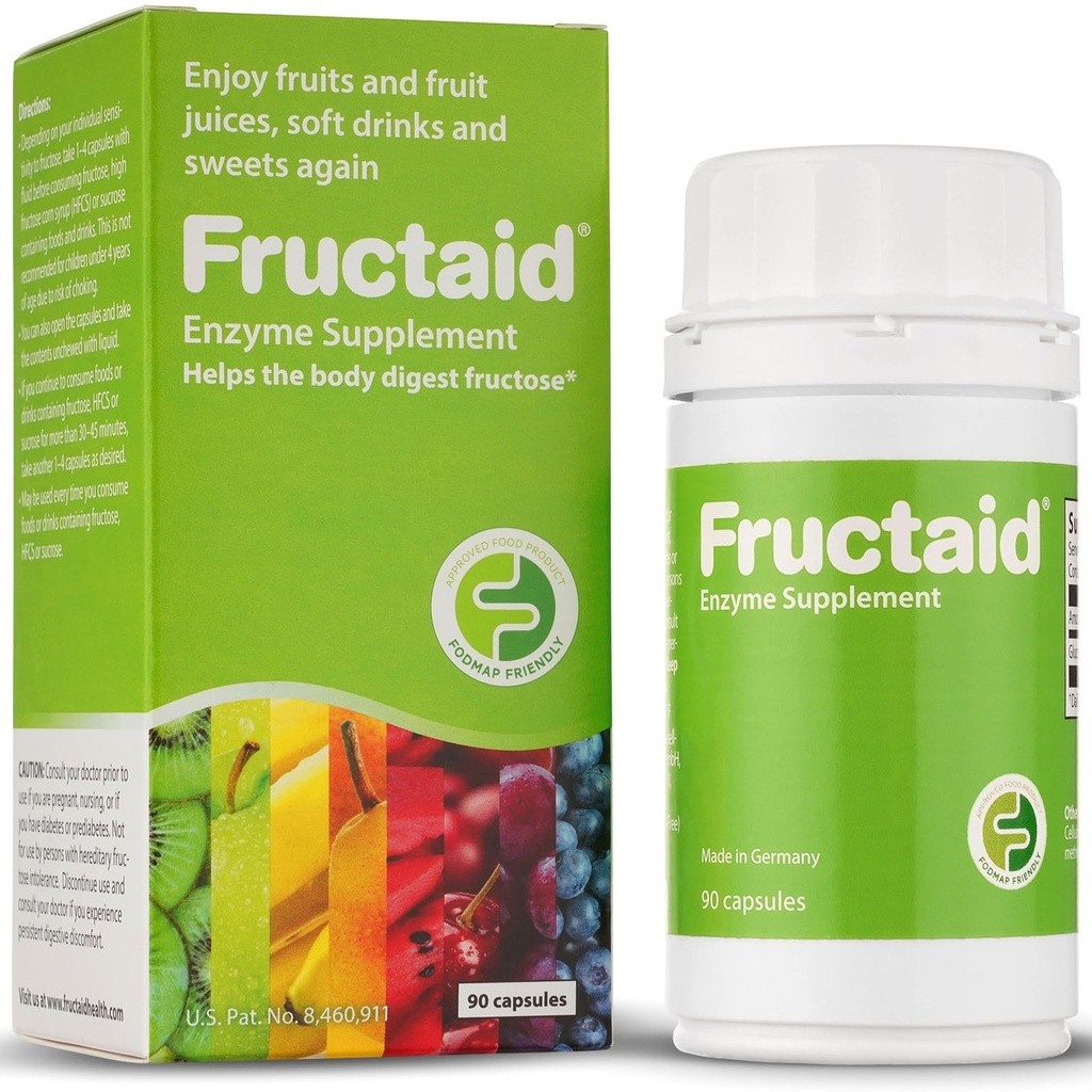 Enzyme Supplement - 90 Capsules, so that You can Enjoy Fruits, Fruit Juices, Soft Drinks, and Sweets Again, Dietary Supplement, Gluten-Free, Lactose-Free