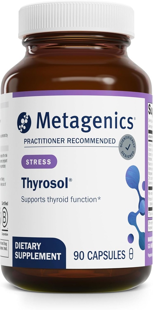 Metagenics Thyrosol - Vitamin & Mineral Supplement for Healthy Thyroid Support & Stress-Related Fatigue* - with Zinc, Selenium & Rhizoe Extract - 90 Capsules
