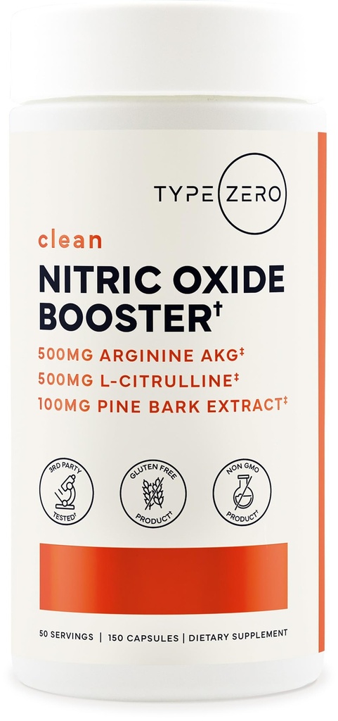 Τύπος Zero Nitric oxide 6X Booster, 150 κάψουλες Veggie - Φυσικό συμπλήρωμα - Beetroot, Arginine AKG, Κιτρουλίνη, Pine Bark, σκόρδο & VIT C 