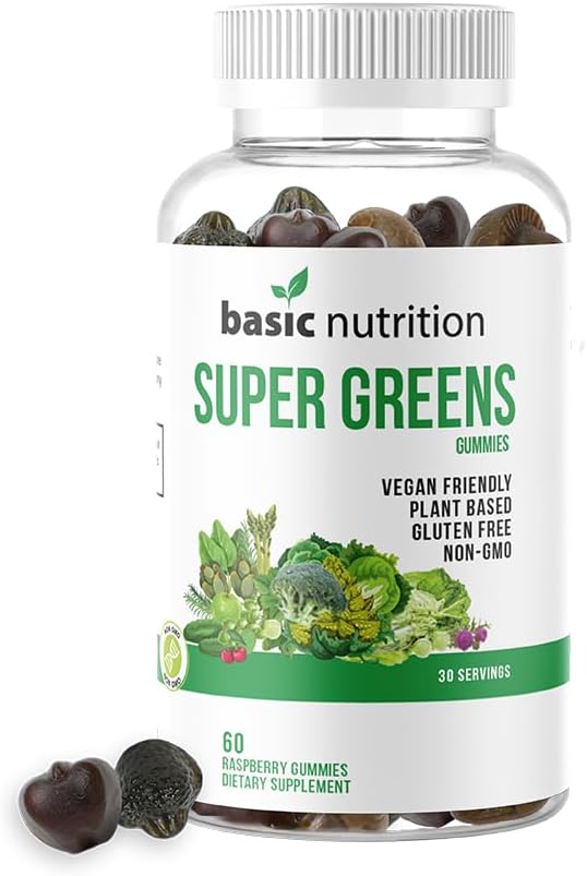SuperGreens ανάμειξη Gummies με τις βασικές βιταμίνες 