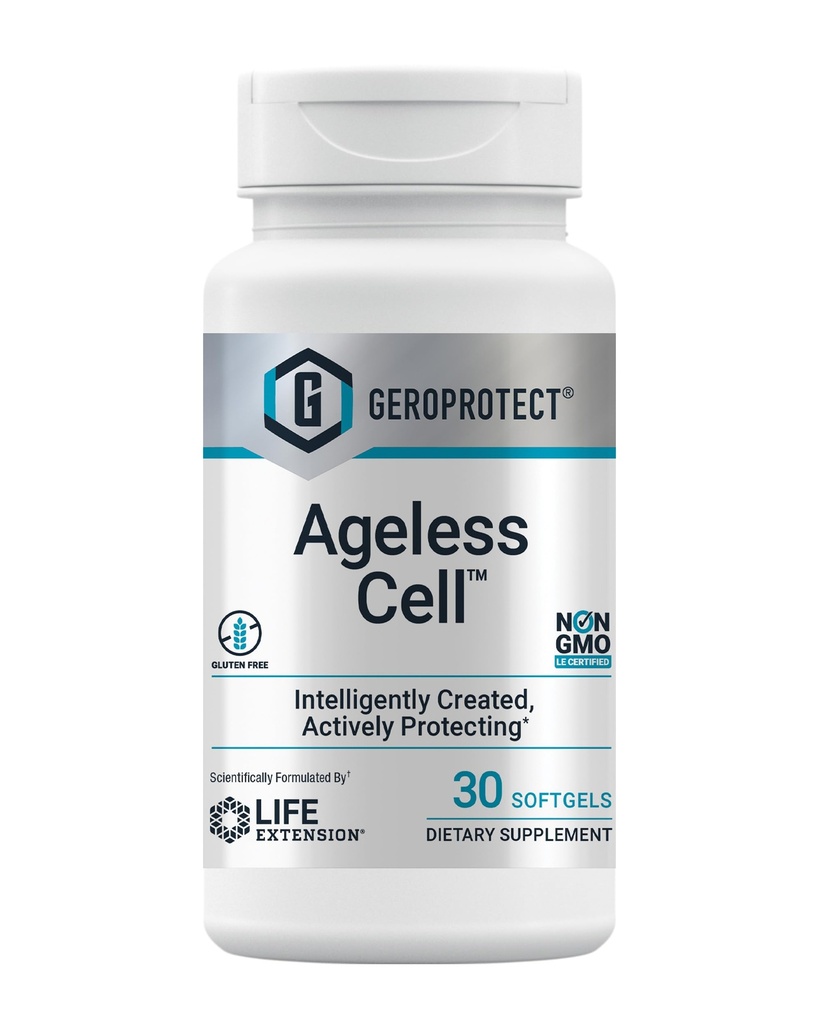 Επέκταση ζωής GEROPROTECT® Ageless CellTM, Cellular Health, Healthy Aging, Vitamin E, N-Acetyl-L-cysteine, Green Tea Extract, Myricetin, Gluten Free, N-GMO, 30 softgels
