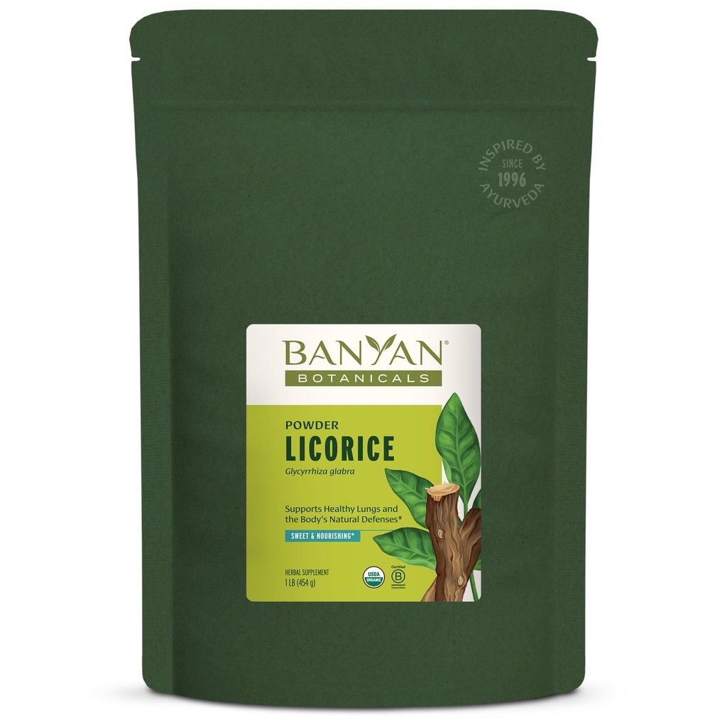 Banyan Botanicals Licorice Powder – Βιολογική Ρίζα Λικέρης σε σκόνη (Glycyrrhiza Glabra) – για την Υποστηριζόμενη Υγιεινή Πέψη και τη λειτουργία του αναπνευστικού συστήματος * – 1 lb. – Μη ΓΤΟ Βιώσιμα πηγάζει Vegan