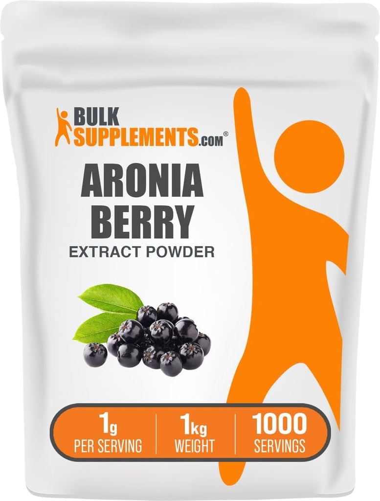 BulkSupplements.com Aronia Extract Powder - Aronia Berry Extract, Chokeberry Supplement - Χωρίς γλουτένη, 1g ανά Σερβίρισμα, 1kg (2,2 lbs) (πακέτο του 1)