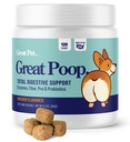 Great Poop Probiotics for Dogs - Fiber for Dogs Supplement with Dog Probiotics and Digestive Enzymes for a Healthy Gut, Firm Stool & Diarrhea Relief - Κοτόπουλο Γεύση Κατοικίδια Μαλακά Μάσημα με Προβιοτικά