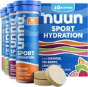 Nuun Sport Electrolyte Tablets with Magnesium, Calcium, Potassium, Chloride & Sodium, Gluten Free & Vegan, Mixed Flavors, 4 Pack (40 Servings Total)