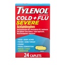 Tylenol Cold + Flu Severe Medicine Caplets for Cold & Flu Symptom Relief, Fever Reducer, Pain Reliever, Cough Suppressant, Nasal Decongestant & Expectorant with Acetaminophen, 24 ct.