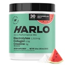 Harlo - Αλάτι καρπουζιού Ηλεκτρολυτικό ποτό Mix w/Bovine Collagen & Creatine - Createine Monohydrate Powder - Energy Drink Powder - Pre Workout Powder - Sugar Free Energy Drinks - Post Workout Recovery