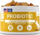 Probiotics for Dogs - Υποστήριξη Gut & Digestive Υγεία, Ανοσοποιητική Υποστήριξη - Όλα τα Nautral Prebiotics, Fiber, Ένζυμα για Gut Flora - Diarrhea & Bowel Υποστήριξη - Bacon Flavor, 120 Chews, by Lollitin