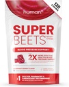 HumanN SuperBeets Καρδιά Chews, Nitric Oxide και υποστήριξη της πίεσης του αίματος, εκχύλισμα σπόρων σταφυλιού & μη GMO Beet Root Powder Energy, Ρόδι Berry Flavor, 120 Count