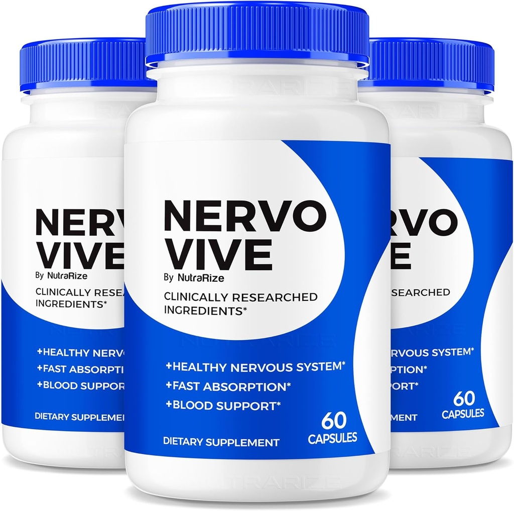 (Pack of 3) NervoVive – Original Nervo Vive Nerve Health Support Formula, Total Nerve Care with Natural Ingredients for Comfort & Signal Function | NervoVive24 Easy-to-Take Daily Pills (180 Capsules)