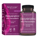 Reserveage Beauty, Resveratrol 500 mg with Pterostilbene, Antioxidant Supplement for Immune Support & Heart Health, Supports Healthy Aging, Paleo, Keto, 60 Capsules (60 Servings)