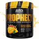 ANS Performance Prophecy Pre Workout Powder (20 μερίδες, 14.5 oz) – Χωρίς γλουτένη Προ-εργασία Φόρμουλα - Ενέργεια & Δύναμη - Ζάχαρη Δωρεάν- Αύξηση Ισχύ & Εξασκήσεις Volum (Peach Mango)