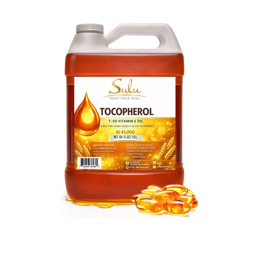 SULU ORGANICS 4 λίβρες-100% καθαρό και φυσικό χωρίς σόγια T-50 Τοκοφερόλες Βιταμίνη Ε Έλαιο