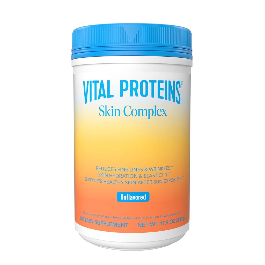 Vital Proteins Collagen Peptides for Women - 20g Hydrolyzed Collagen, Vitamin C, Hyaluronic Acid, Reduce Fine Lines & Wrinkles, Verisol & Holimel - Skin Complex Supplement, Unflavored 11.9oz Κόνις
