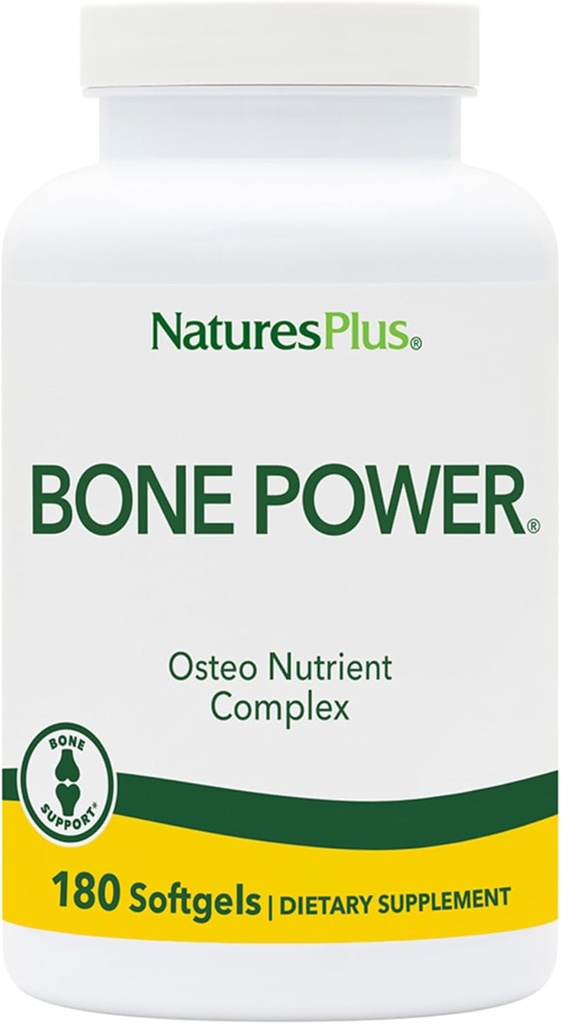 Natures Plus Bone Power with Boron - 1000 mg Calcium, 180 Softgels - Bone & Joint Support Supplement, Liquid Calcium for Maximum Absorption - Milk Free, Gluten-Free - 45 Servings