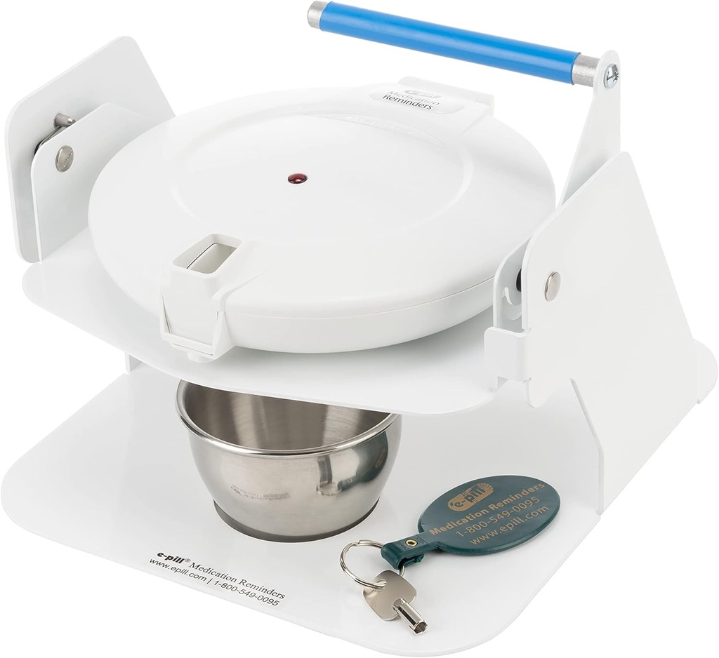 E-Pill MedTime Station – Κλειδωμένο αυτόματο μηχάνημα διανομής χαπιών με Tipper Base - White Lid