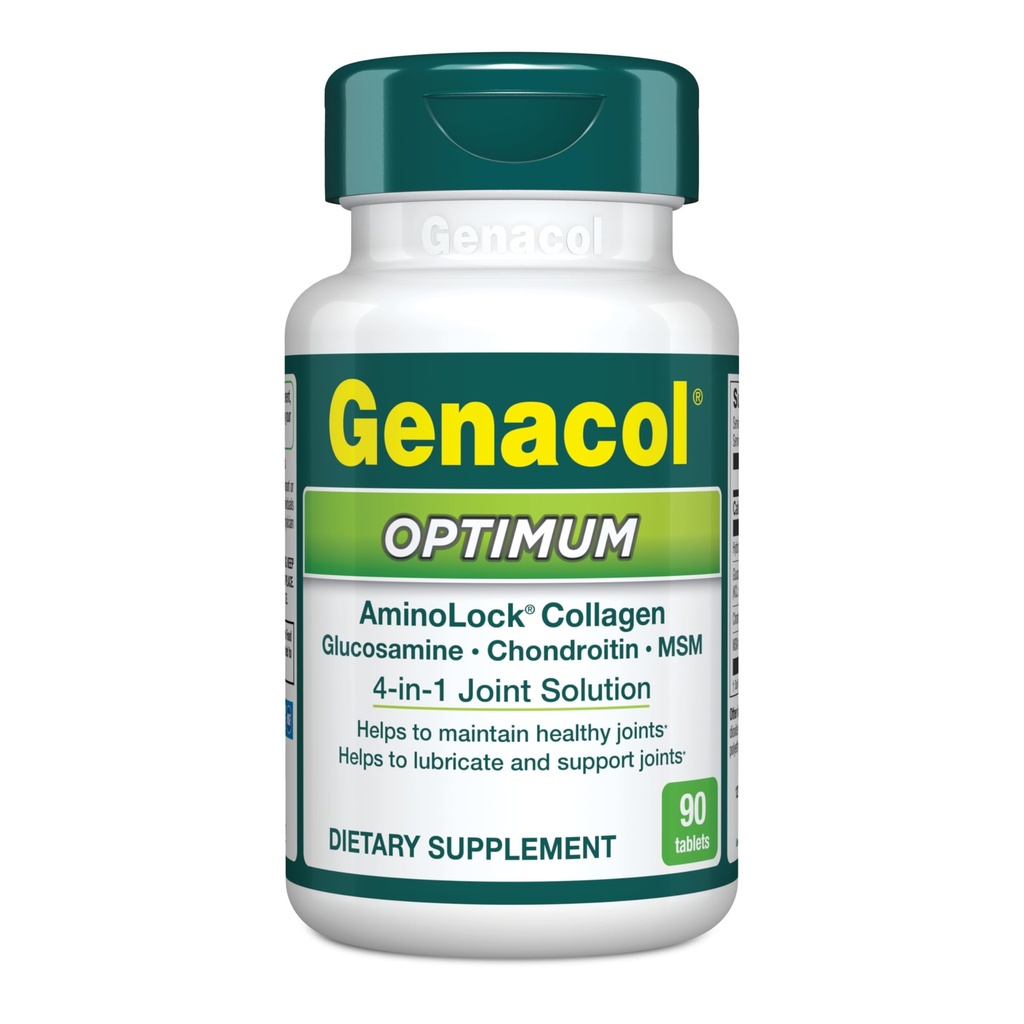 Genacol Optimum – Glucosamine, Chondroitin, MSM and Ultra-Hydrolyzed Collagen Joint Supplement, Maintains Healthy Joints, Protects & Lubricate Cartilage, 90 Tablets (30-Day Supply)