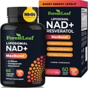 NAD+ συμπλήρωμα - 500mg καθαρό NAD Plus για την ενέργεια, Focus, το δέρμα και την υποστήριξη κατά της γήρανσης - Χωρίς γλουτένη συμπληρώματα NAD για γυναίκες και άνδρες (60 Count (Pack of 1), NAD+ ρεσβερατρόλη)