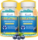 2 Pack Creatine Monohydrate Gummies για γυναίκες & άνδρες, χωρίς ζάχαρη Vegan Creatine συμπλήρωμα για την οικοδόμηση μυών, αύξηση της ενέργειας και της δύναμης, Blueberry άρωμα, 120 κόμης