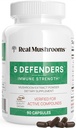 Real Mushrooms 5 Defenders - Adaptogenic Mushrooms Complex with Chaga, Reishi, Turkey Tail, Maitake & Shiitake for Wellness Support - Mushroom Beta Glucan Κάψουλες - 90 Count