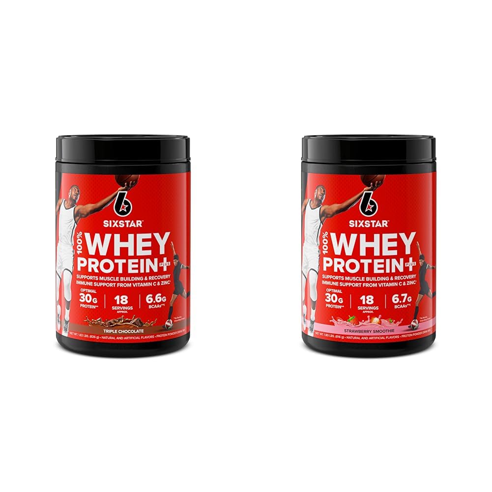 Six Star Elite Series 100% πρωτεΐνη Whey Plus τριπλή σοκολάτα 1,8lbs US & Elite Series 100% πρωτεΐνη Whey Plus φράουλα smoothie 1,8lbs US