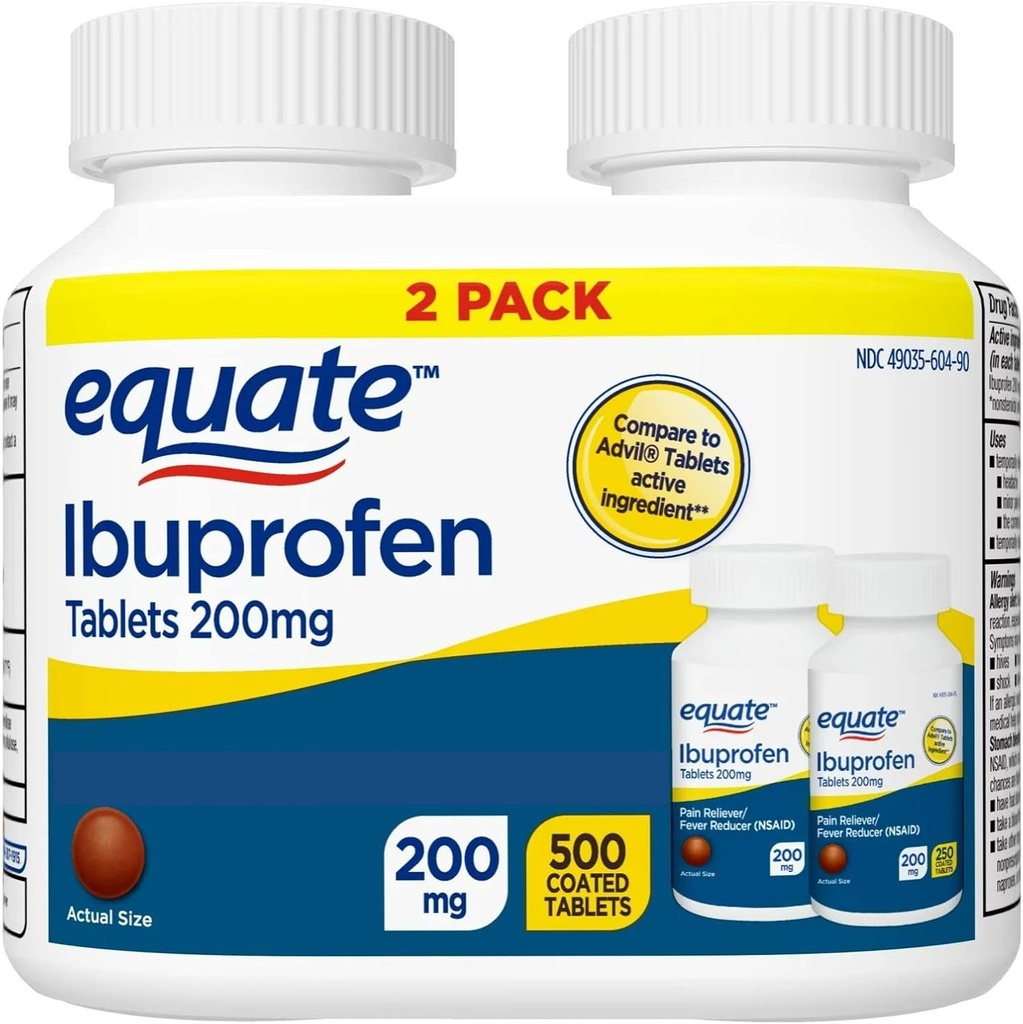 Ικανά δισκία Ibuprofen, 200 mg, Twin Pack, 500 Count