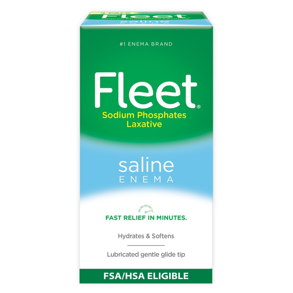 Laxative Saline Enema Στόλου για ενήλικες δυσκοιλιότητα, 4,5 fl oz, 4 φιάλες