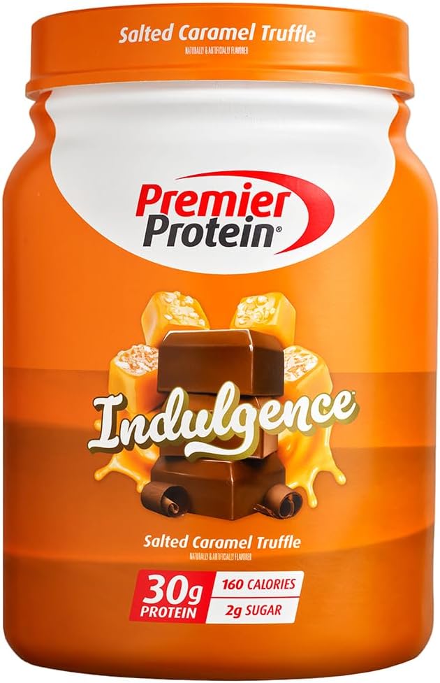 Premier Protein Indulgence Protein Powder, Αλμυρό Caramel Truffle, 30g Protein, 3g Sugar, Gluten Free (17 μερίδες)