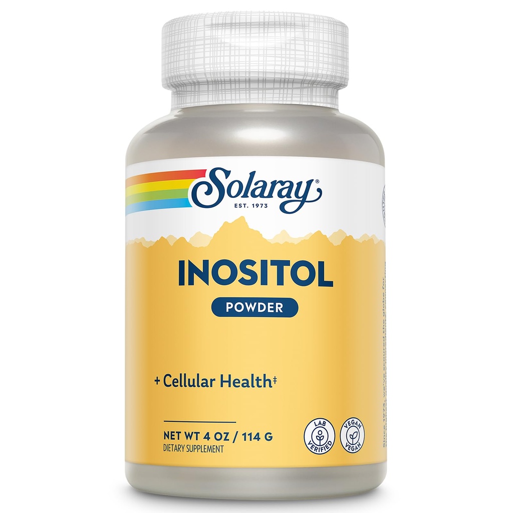 SOLARAY Pure Inositol Powder - Cellular Health Support - Vegan, Lab Επαληθευμένο - 163 Υπηρεσίες, 4 OZ (4oz, 162 Serv.)