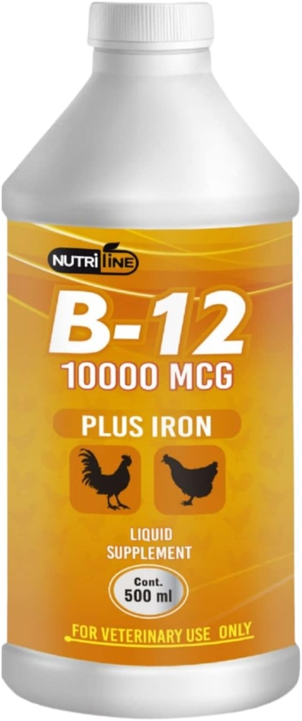 NUTRILINE B-12 για Πουλερικά - Πολυβιταμίνη Booster για Rooster, κότες, κοτόπουλο, Vitamin Recovery Liquid 16 onzas