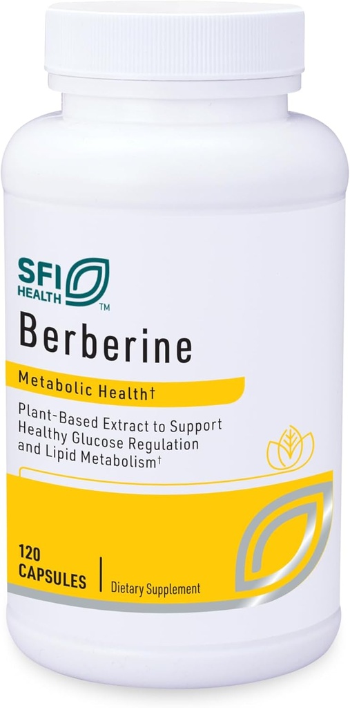 Klaire Labs SFI Health Berberine HCI 500mg - Συμπλήρωμα Βερβερίνης - Χωρίς γλουτένη, Hypoallergenic (120 κάψουλες)