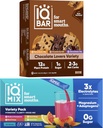 IQBAR Brain and Body Keto Protein Bars - 12 Count Chocolate Lovers Variety Low Carb, Vegan Bars & IQMIX Sugar Free Electrolyte Powder Packets - 20 Count Variety Pack Keto Electrolytes with Lions Mane