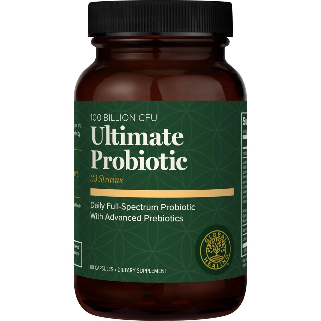 Global Healing Ultimate Probiotic Blend Supplement with Prebiotics and Probiotics for Digestive Health, Digestive Tract, & Immune System, Gut Health for Men & Women, 100 Billion CFU (60 Κάψουλες)