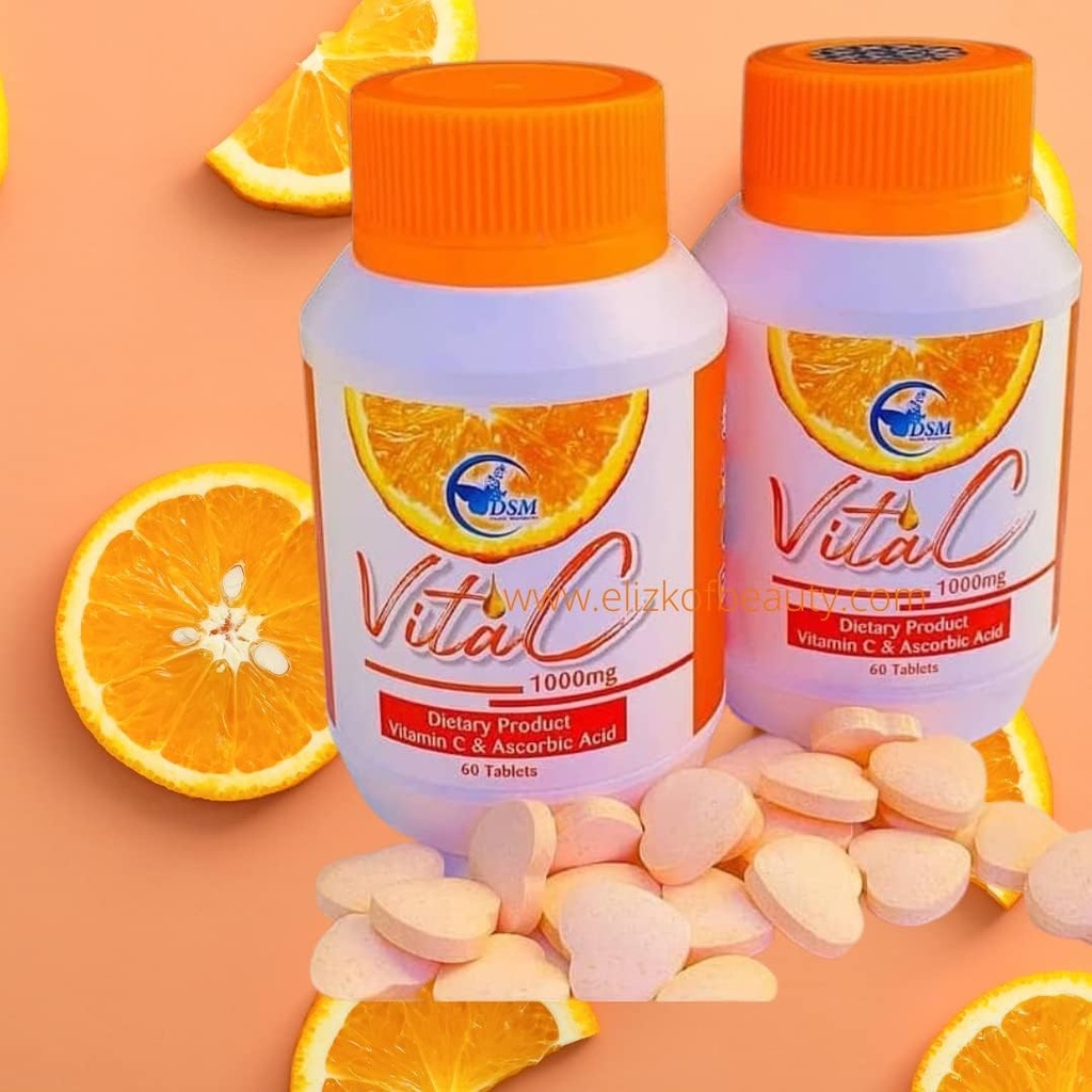 Βιταμίνη C & Ασκορβικό οξύ1000mg, Cheawable για την υποστήριξη του δέρματος & Υγιές ανοσοποιητικό σύστημα –60tablets