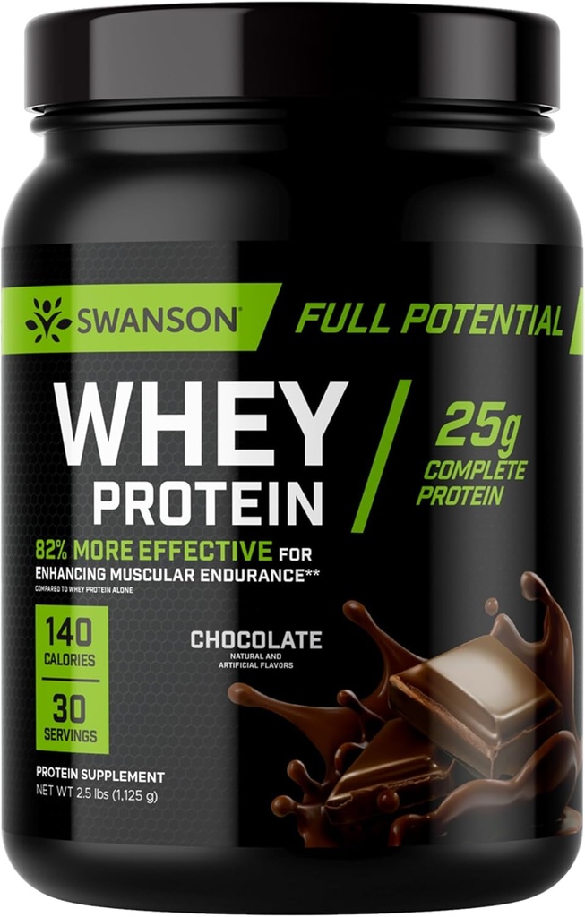 Swanson Πλήρης δυνητική πρωτεΐνη Whey - σοκολάτα