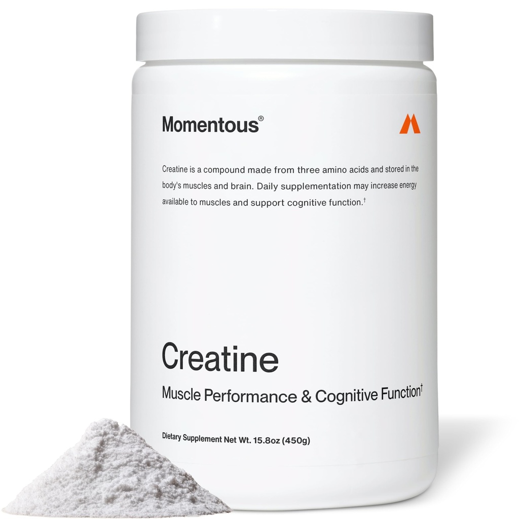 Momentous Creatine Monohydrate Powder - Creatine Powder - Υποστηρίζει δύναμη, Lean μυών, & Recovery για άνδρες και γυναίκες - NSF Πιστοποιημένο για τον αθλητισμό - 5 g ανά υπηρεσία - 90 Υπηρεσίες