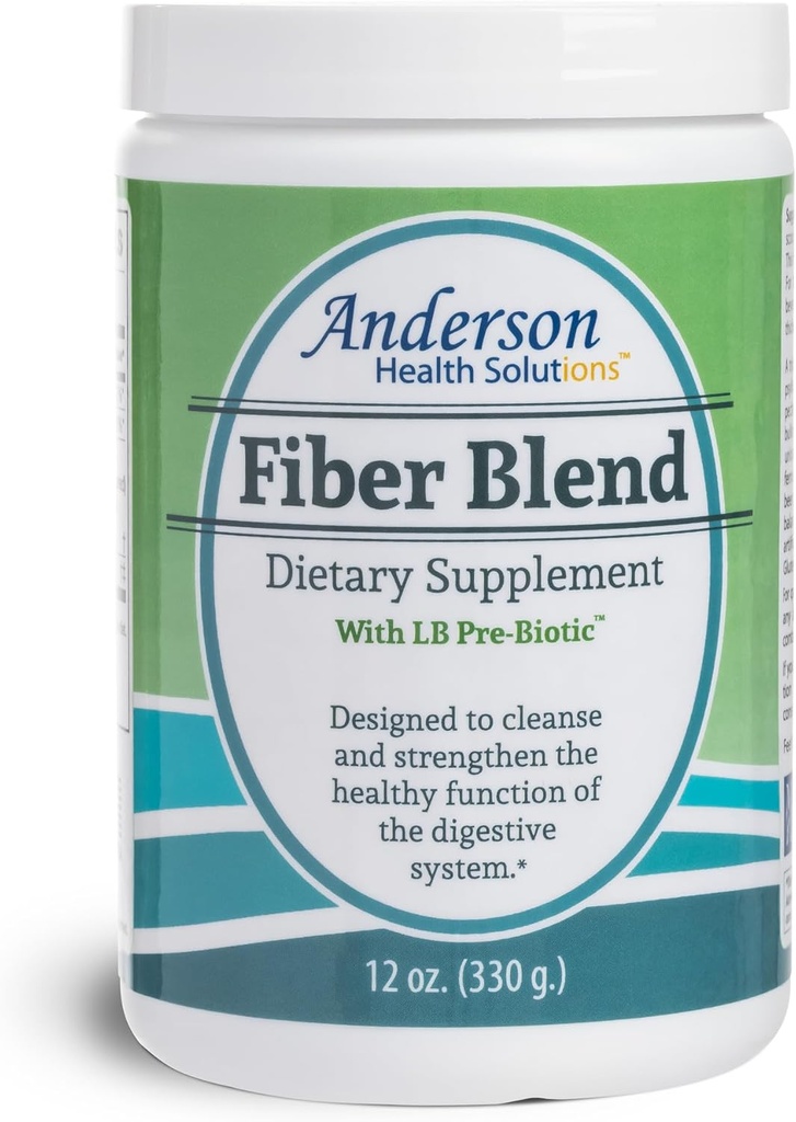 Anderson Fiber ανάμειξη με το LB Prebiotic, Premium Όλα τα φυσικά Fiber συμπλήρωμα, Psyllium και Apple Pectin, Fiber σκόνη, καθαρισμός του παχέος εντέρου, υποστηρίζει υγιή ουγγιά και χοληστερόλη 12 ουγγιά