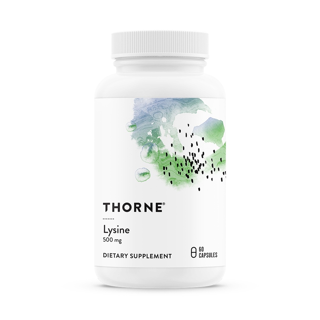 THORNE - Lysine - Supports Immune, Skin & Bone Health - Promotes Collagen Formation* - L-Lysine Amino Acid Supplement - Third-Party Certified - Gluten, Dairy & Soy-Free - 60 Capsules